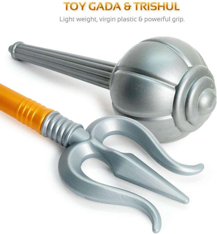 TOYTOT 2 in 1 Plastic Shiv Trishul & Hanuman Gada Combo