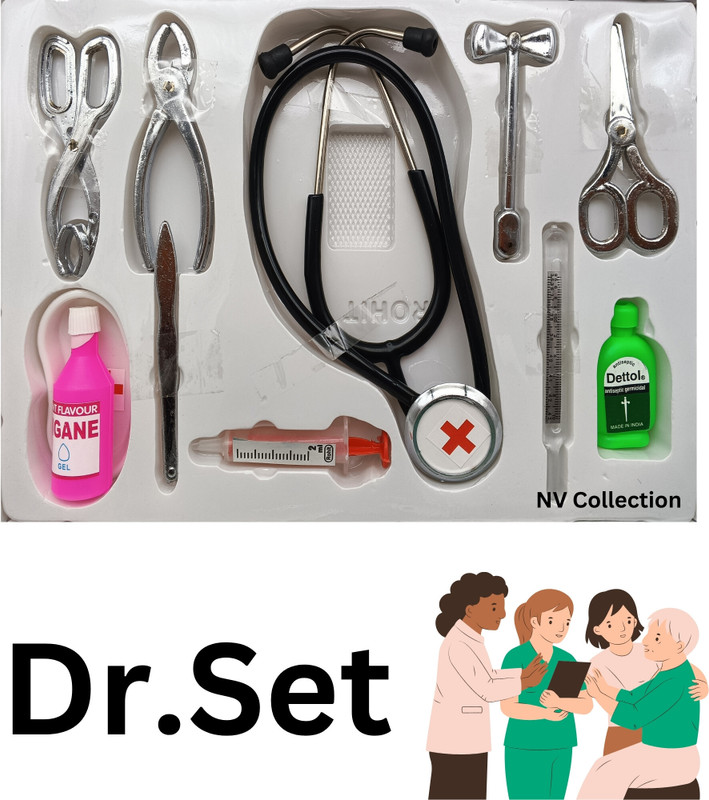 NV COLLECTION Mini Metallic Hospital Kit for Little Kids