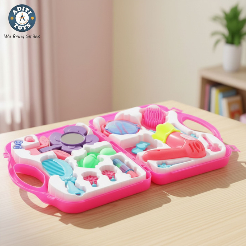 Aditi Toys Beauty Playset for Kids, Pretend Play with Foldable Suitcase for Kids