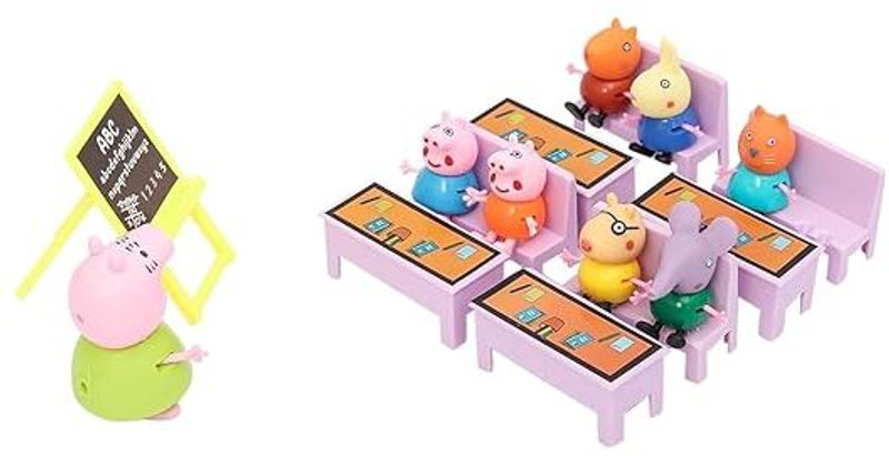 Pepstter Pig Family Animal Figure Set, 8 Family Figures, Preschool Toys for Girls