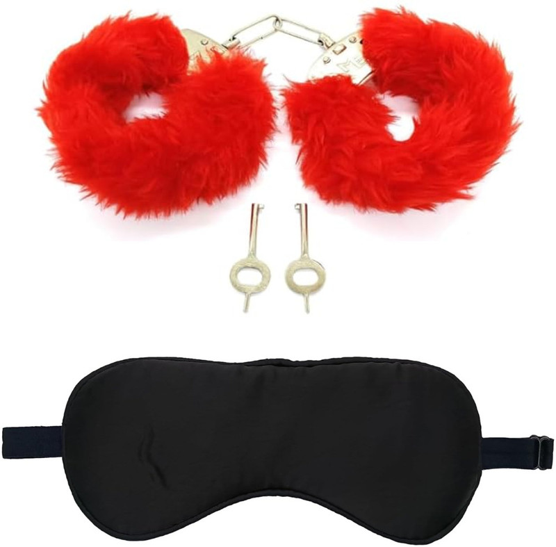 THE BEAUTY me Adjustable Handcuffs for Kids, Eye Mask, Handcuff for Theater Drama, Role Play