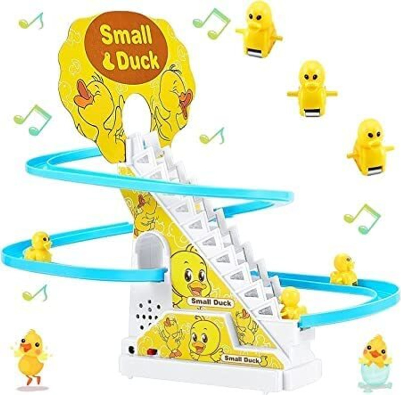 Galactic 3 Duck Slide Toy Set, Funny Automatic Stair Climbing Ducklings Cartoon(Multicolor)