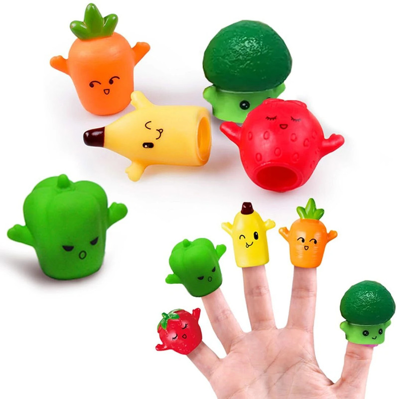 Wembley Baby Finger Puppets for Kids Toy Set Storytelling Finger Toys (Fruits & Veggies)