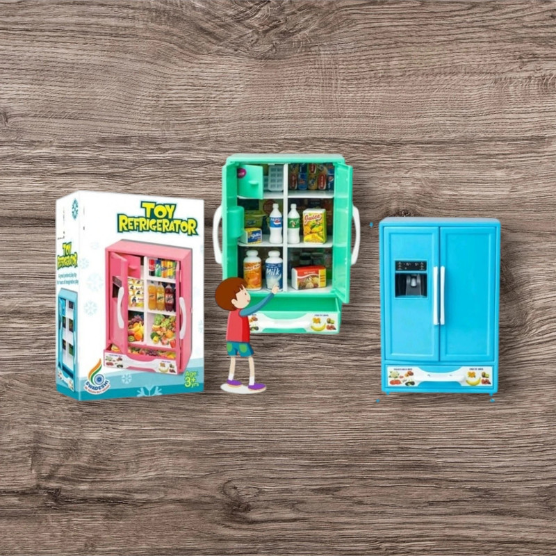 zokato Plastic Toy Refrigerator Household Kitchen Appliance Miniature Toy for Kids