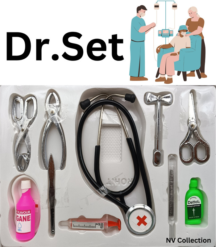 NV COLLECTION Kids Imagination Doctor Kit in Chrome Finish