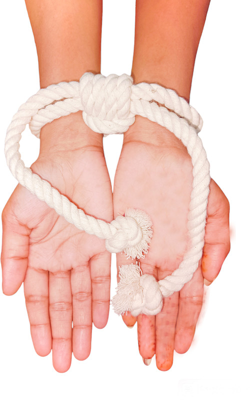 Esselkay Cotton Rope Handcuff, Adjustable Wrist Tie, 2 Pack, Beige