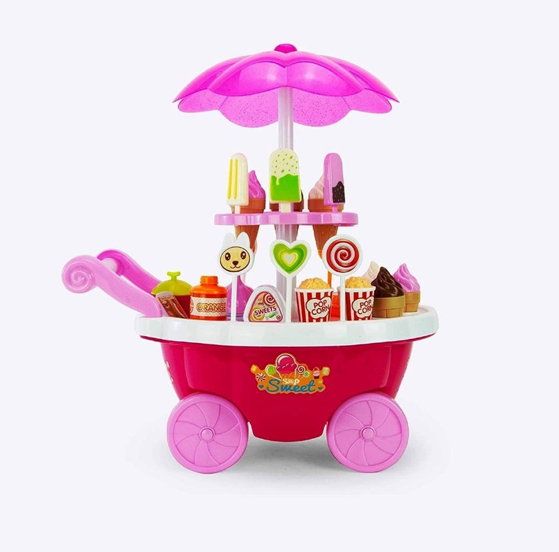 Ruhani Toys & Gift Gallery Ice Cream Toy Sweet Cart Play Set for Kids Pretend Play Food -Ages 3-12 Years