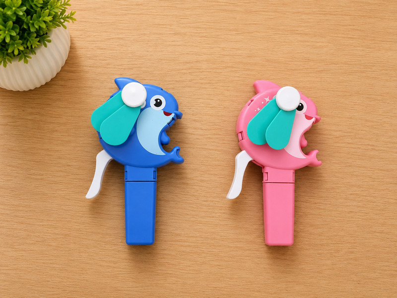 Ryoalu Mini Cartoon Manual Hand Fan for Kids Non-Electric Toy Pack of 2