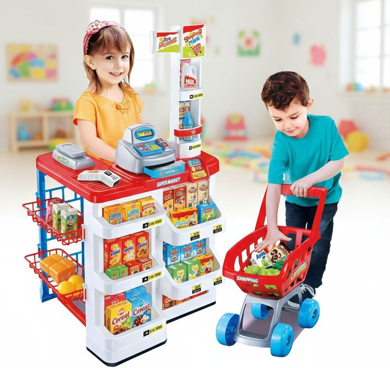 himanshu tex Luxury Play Shopping Toy Supermarket Kids Supermarket Toy With Shopping Cart Toy