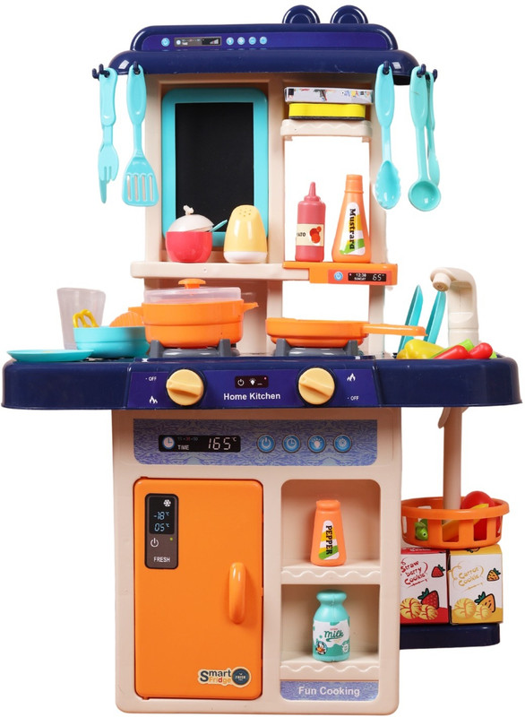 Kovea Plastic Kitchen Set Toys with 42 Pcs Lights&Sounds, Play Sink with Running Water