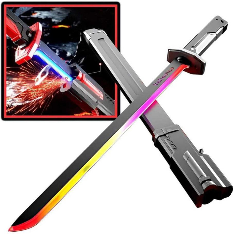 TMT STORE LED Katana Sword with smoke and spark effects - 7 colour lights with sound