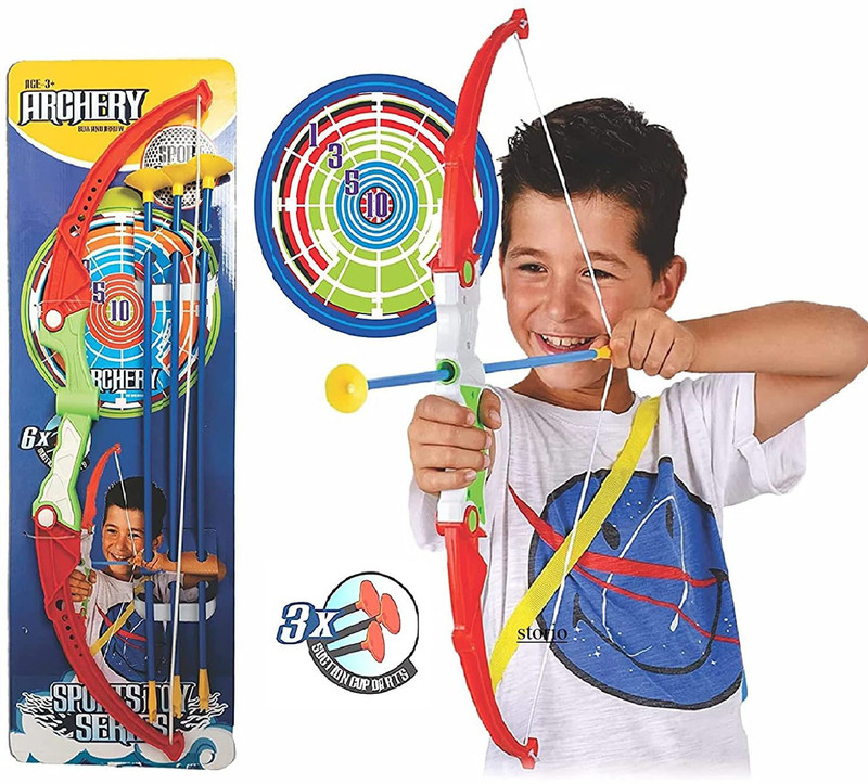 JOEJOE Archery Bow and Arrow Toy Set with Target Board for Kids Bows & Arrows(Multicolor)