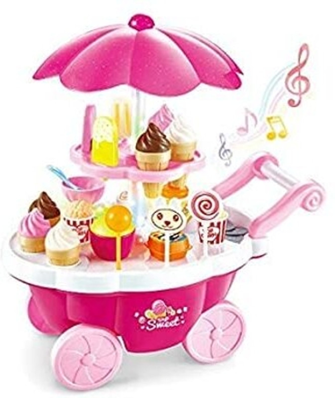 HornFlow Ice Cream (IND*77) Sweet Cart Pretend Play with Accessories