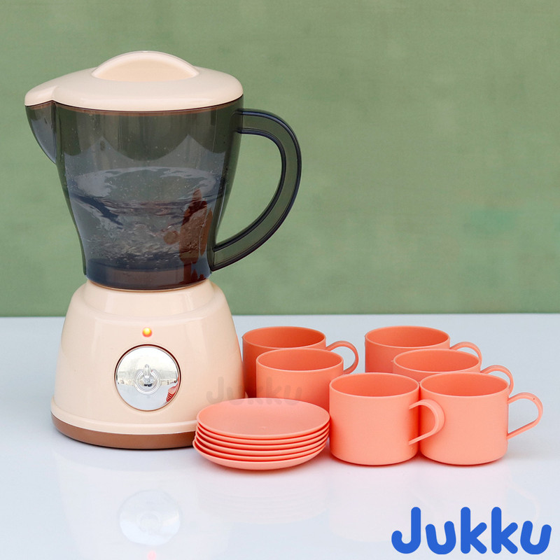 Jukku Realistic Little Chef’s Juicer Play Set with Cup-Plates, Real Juicer Sound