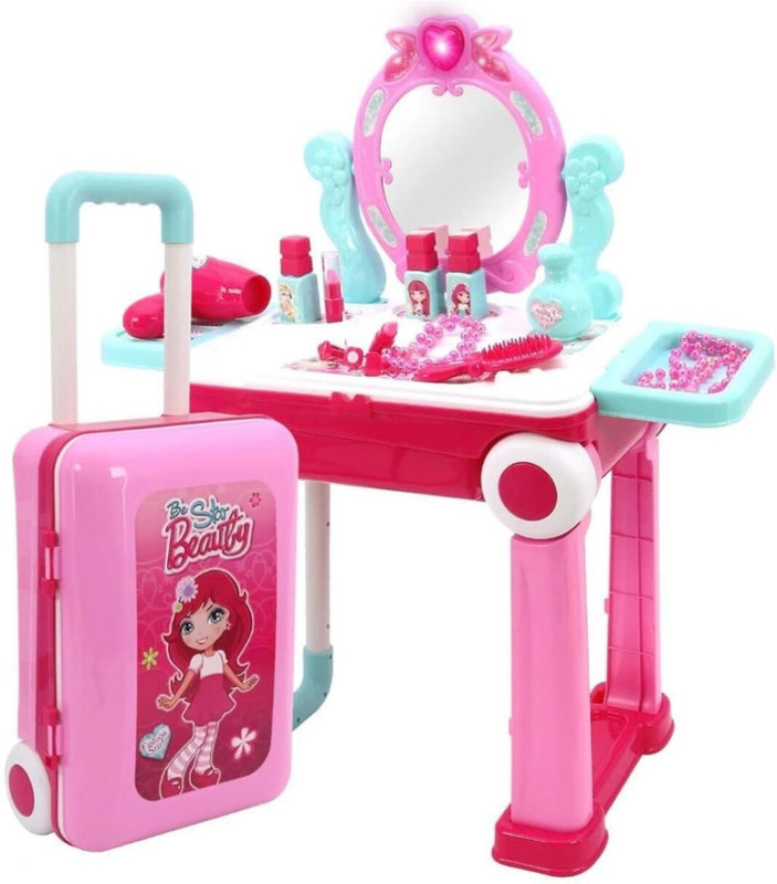 Mubco 2 in 1 Makeup Set Beauty Dressing Table and Suitcase Accessories Toys for Girls