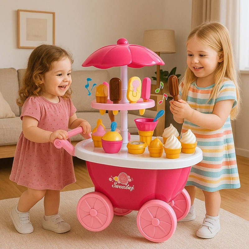 kapishreeenterprise Musical Ice Cream Sweet Cart Play Set for Girls & Boys