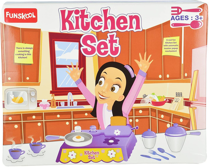 FUNSKOOL Kitchen Set, Colourful Pretend and Play Cooking Set