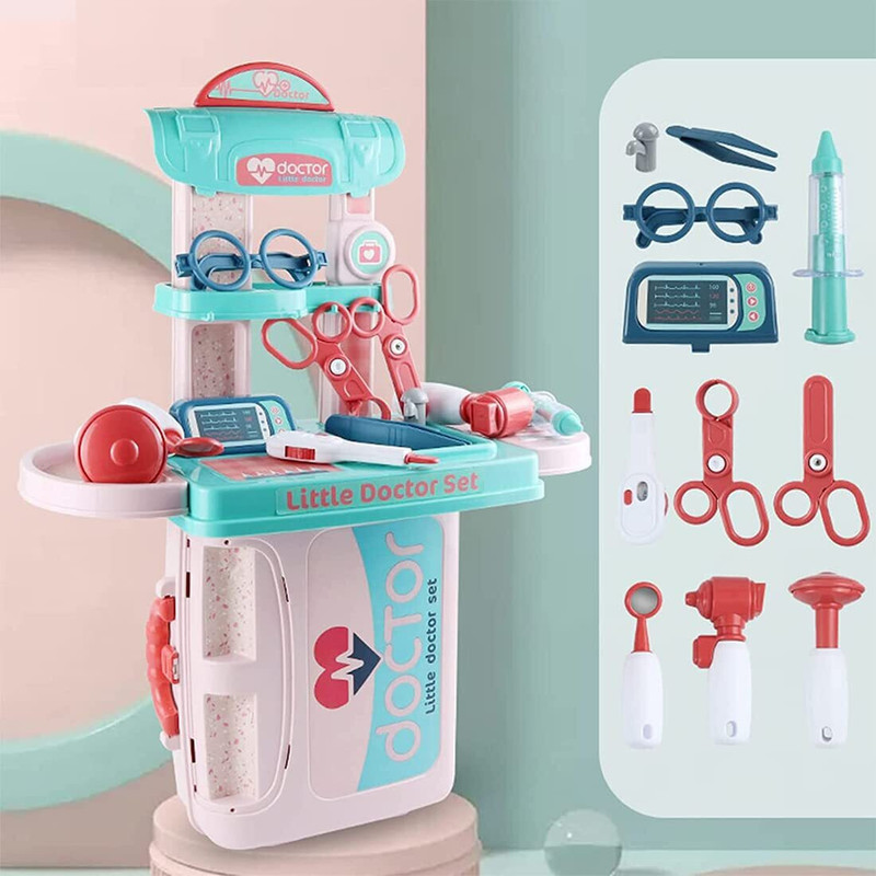 Kidzblend 3 in 1 Plastic Portable Doctor Set with Carry Case Pretend Play Toy for Kids