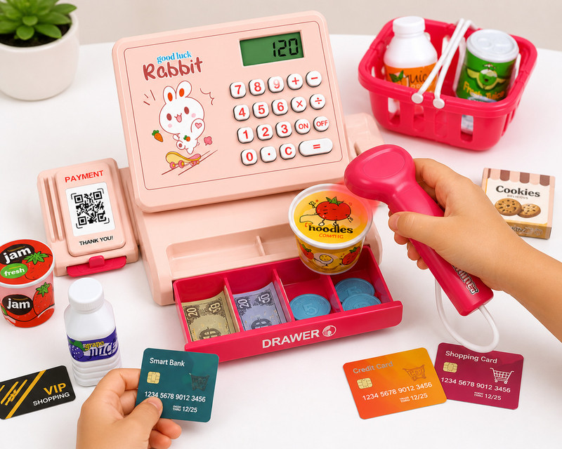 Taabar Kids Shopping Play Set with Cash Register & Accessories Learning & Role Play