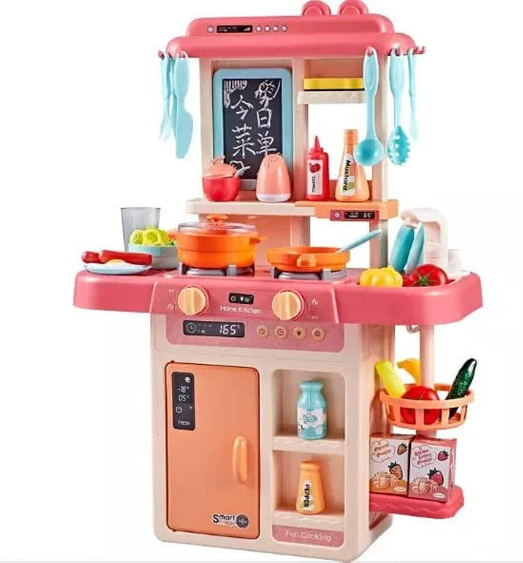 himanshu tex Kitchen Set for Kids Girl 42-Piece , Smoky, Music,Real Water Tap