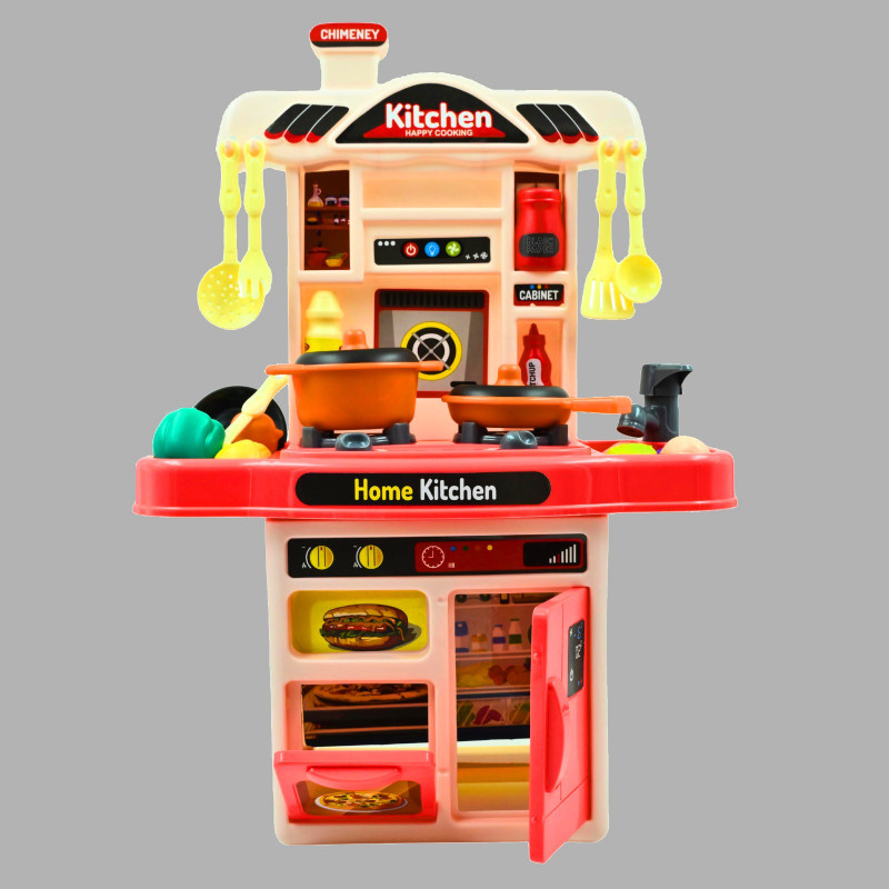 HeyKids 3 in 1 Kitchen Play Set For Kids Kitchen Pretend Play Set, Play Cooking Set