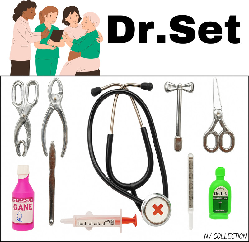 NV COLLECTION Children’s Doctor Role Play Chrome Kit