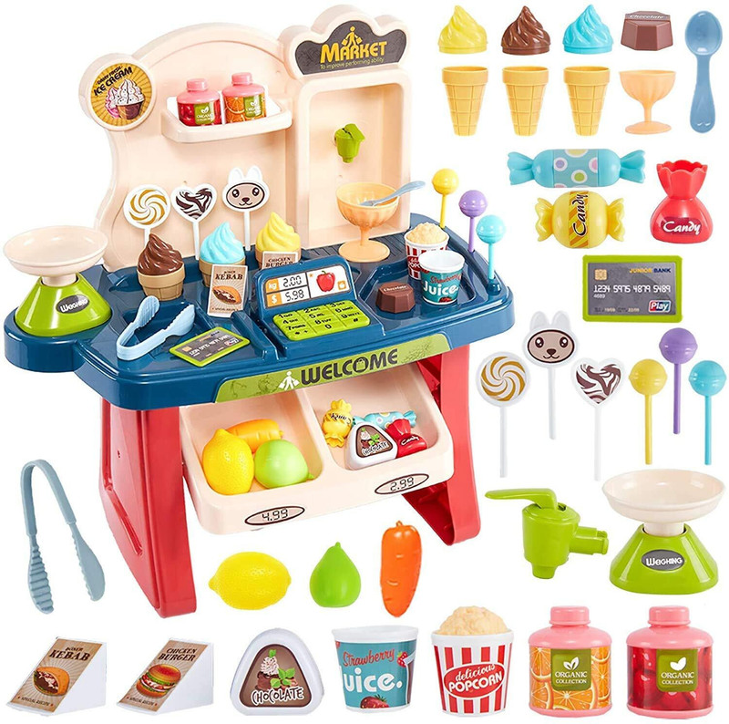 arthasya Mini Home Super Market 33PCS Toy Set Kids Role Pretend Play Set