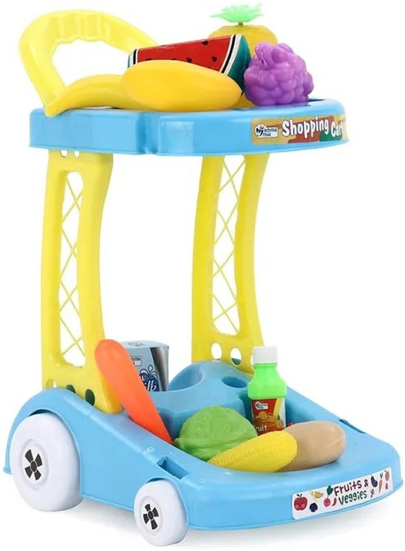 Mamma Mia Toys Mamma Mia Super Market Trolley Pretend Playset - 8 Pieces