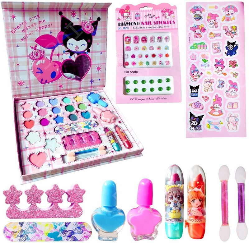 Pluspoint Kids Makeup Kit for Girls Princess Makeup Set in Adorable Suitcase