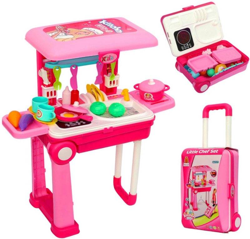Nickspool 3-in-1 Kids Beauty Makeup Play Set with Vanity Table