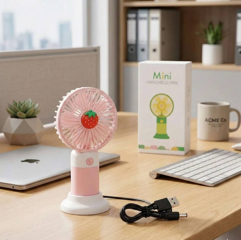 Xcillince Toys USB Charging Portable Mini Fan for Kids, Handheld & Desk Dual Use Fan