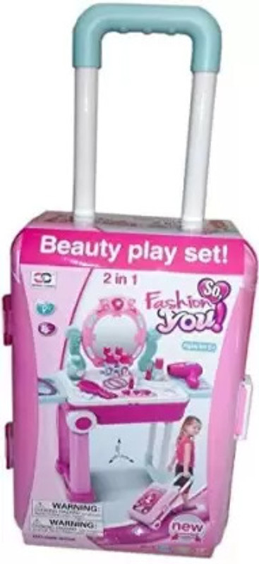 Medivedas Beauty Set Suitcase On Wheel, Portable toys For Girls