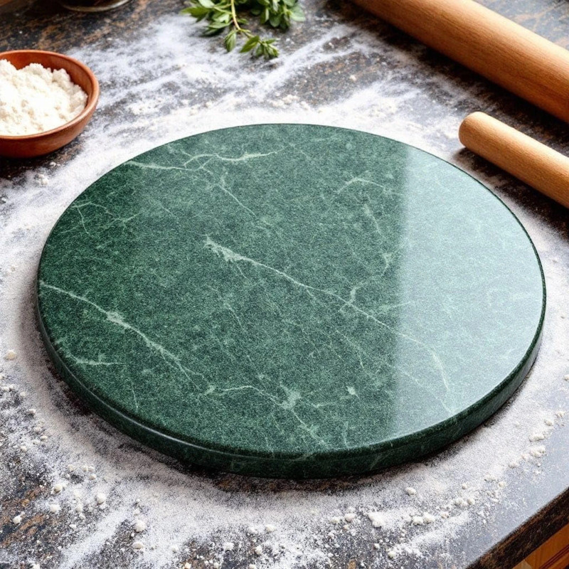 CRAFTY COTTAGE Green Marble Chakla for Roti & Chapati Making, Authentic Board(Green, Pack of 1)