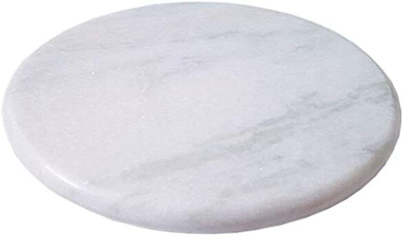 CRAFTY COTTAGE Pure White Marble Roti Roller Rolling Board | Roti Maker| Round Board chakla Board(White, Pack of 1)