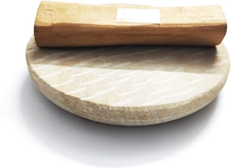 Mayapuri Design Sandalwood Board/Chandan Pata with 1 Chandan Stick, Board Size: 4 inch Rolling Pin & Board(Beige, Pack of 1)