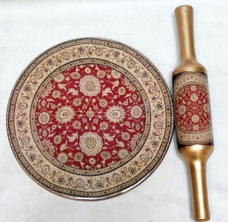 CRUST OVERSEAS chakla belan Rolling Pin & Board(Multicolor, Pack of 1)