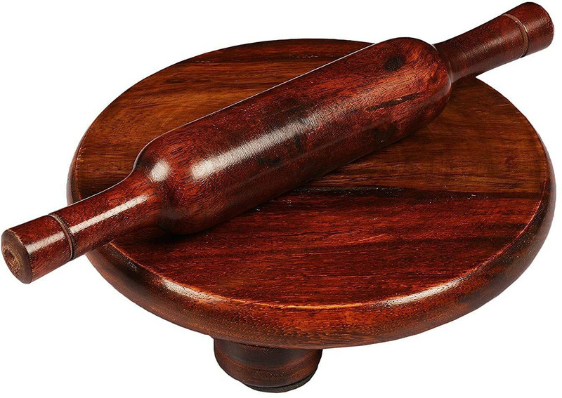 DECORICA ENTERPRISES Rolling Pin & Board(Brown, Pack of 2)