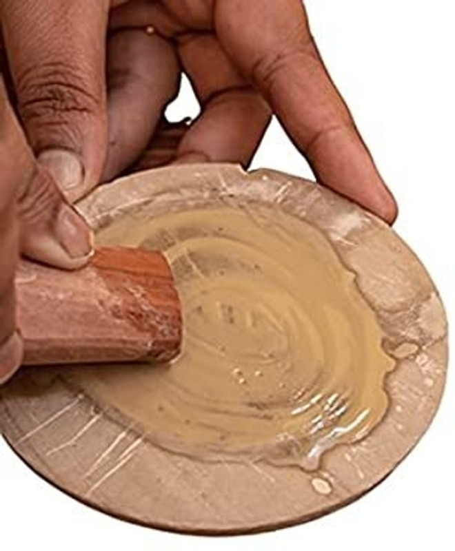 TENFIT 1 Chandan Rubbing Stone chakla Pata with Red Sandalwood Stick ,Tilak Havan , Board(Brown, Pack of 1)