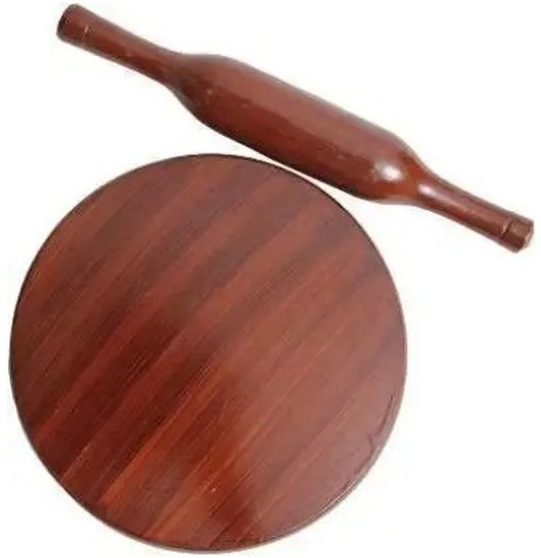 Shopsidex Chakla Belan rolling pin boards Chakla MDF wood and rolling pin solid wood Rolling Pin & Board(Brown, Pack of 2)