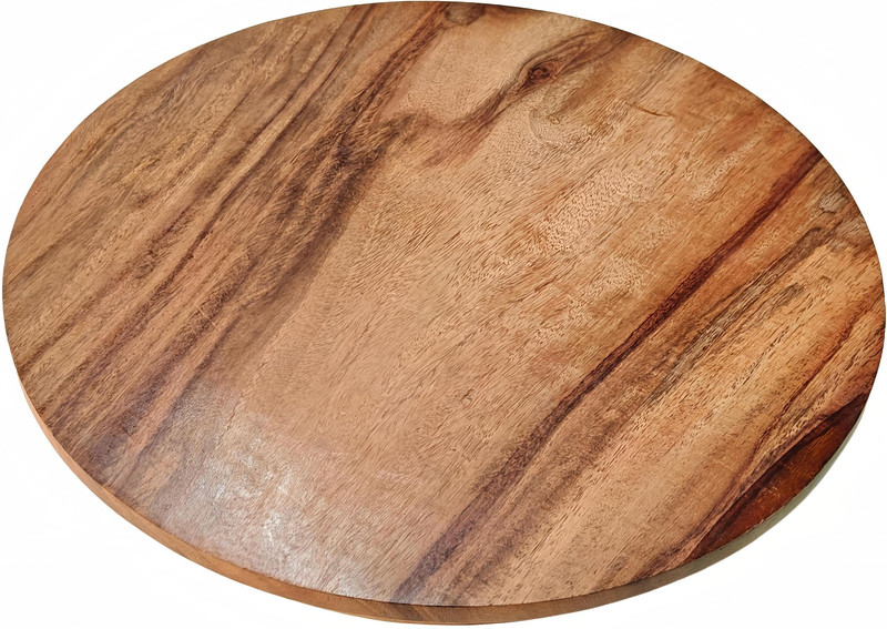 RS Global Heavyduty JointLess Solid Wooden Chakla Natural Brown Timber French Polished 12" Board(Brown, Pack of 1)
