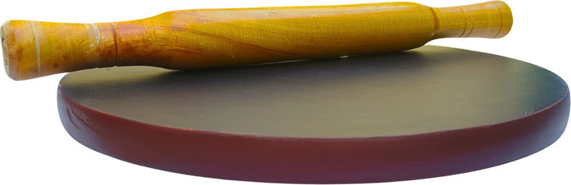 OGGN Marble Chakla Wooden Belan for Roti Maker Chapati Maker Rolling Board 9" Rolling Pin & Board(Multicolor, Pack of 2)