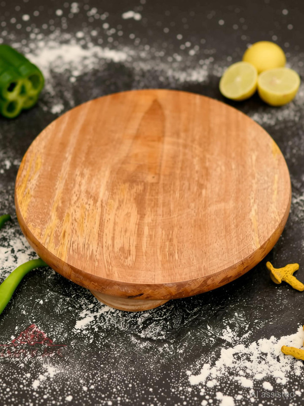 Diamond Handicraft Wooden chakla/roti maker/roti board/rolling board/bread maker board Rolling Pin(Brown, Pack of 1)