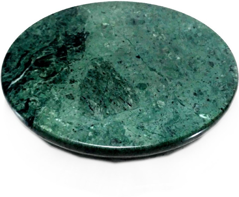 IndusBay Green Marble Rolling Board Chakla Roti Maker 9 Inches Single Stone HandCrafted Board(Green, Pack of 1)