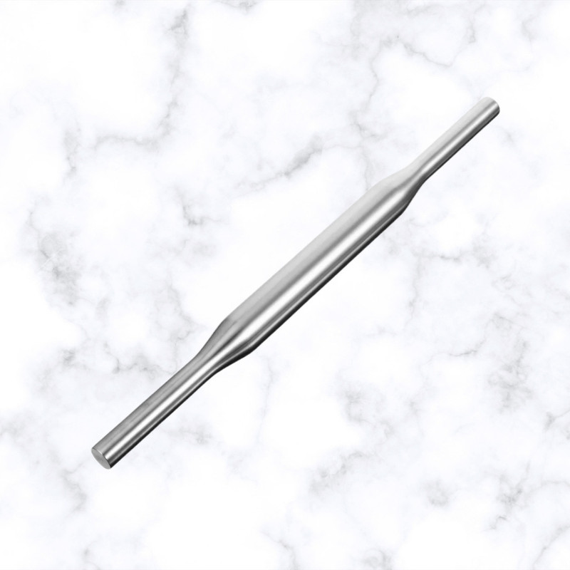 The cook house Stainless Steel Smooth & Lightweight Dough Roller/Belan - Size 3 Rolling Pin(Silver, Pack of 1)