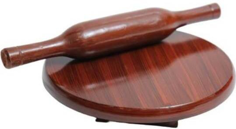 STAR CREATION wooden chakla belon/roti maker/roti roller/rolling pin/bread maker Rolling Pin & Board(Brown, Pack of 2)