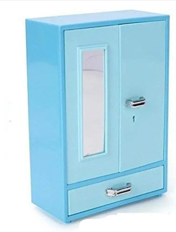 SHRIKHATUSHYAM Wardrobe Toy for Kids Girls Plastic Wardrobe Double Door Almirah Board(Blue, Pack of 1)