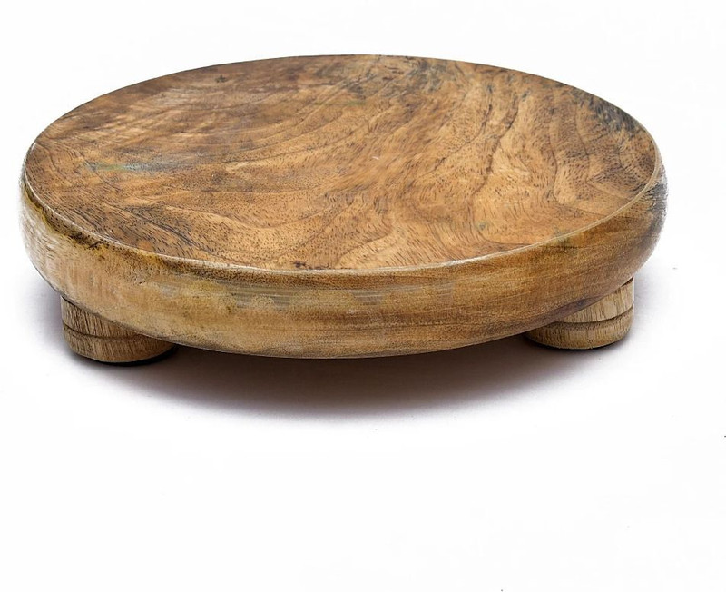 OGGN Mango Wood Chakla with Stand Round Chapati Chakla, for Making Chapati at Home Board(Brown, Pack of 1)