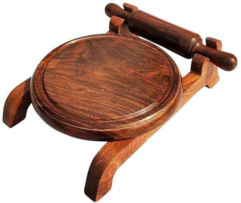 THE PINEWOOD ENTERPRISES Wooden Chakla Belan Combo Set for Kitchen Rolling Pin & Board(Brown, Pack of 3)