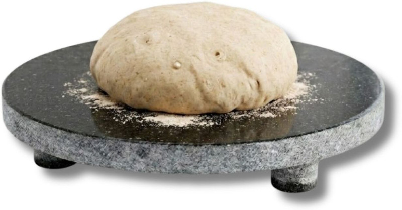 Cruzun Granite Chapathi Stone Maker Chakla Rolling Board Dough Board(Black, Pack of 1)
