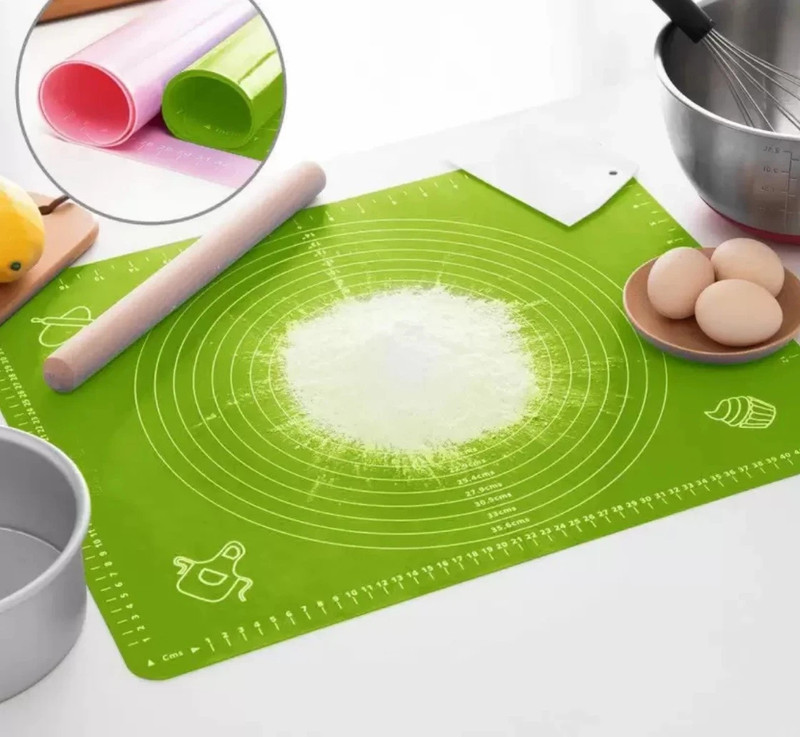 Emilie Silicon Baking Mat Reusable, Non-Stick Roti, Chapati Making Baking Sheet Board Board(Green, Pack of 1)
